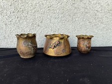 Trio de petits pots en cuivre