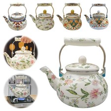 Bouilloire à thé vintage en émail, théière en émail floral, porcelaine arabe ma,