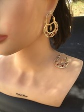 SAVOYARD BOUCLES D’OREILLES STYLE CRÉOLE  DE HAUTE QUALITÉ FEMME  N’º 043