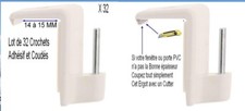 32 Crochets,Ca ne Tombe Plus,Coudé et Adhésif,Tringle Rideaux,Fenêtre,Porte PVC