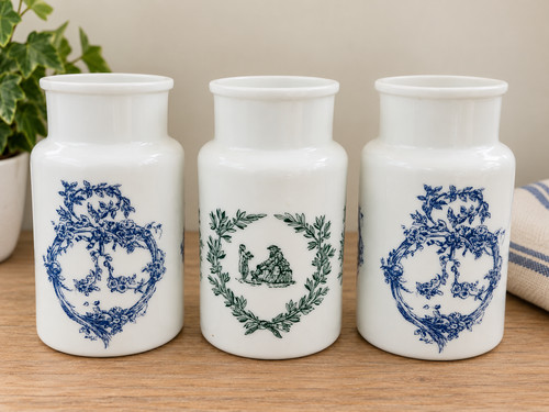 Lot pots opaline - pots, rétro
