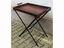 DESSERTE - BOIS & FER FORGE - PLIANTE - MEUBLE - SERVANTE - VINTAGE - ANCIEN