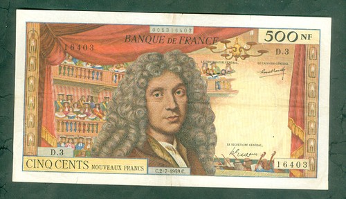 Rare billet 500nf molière - billet,