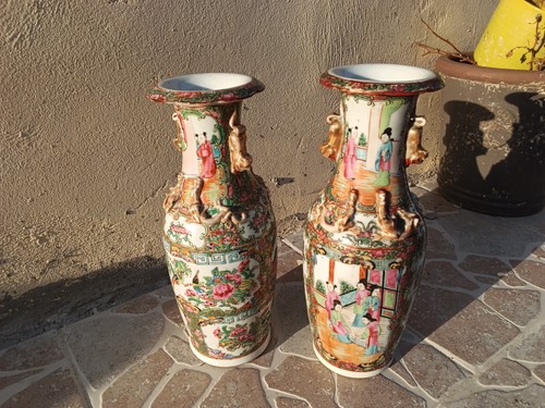 Paire vases chinois en - vases,