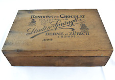 ANCIENNE BOITE EN BOIS BONBONS DE CHOCOLAT LINDT & SPRÜNGLI BERNE ZÜRICH N° 942