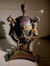 Important Bougeoir Centre De Table Bronze Marbre Style Louis XVI