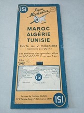 1952 carte Routière MICHELIN N°151-maroc Algérie Tunisie colonie-french map ! 