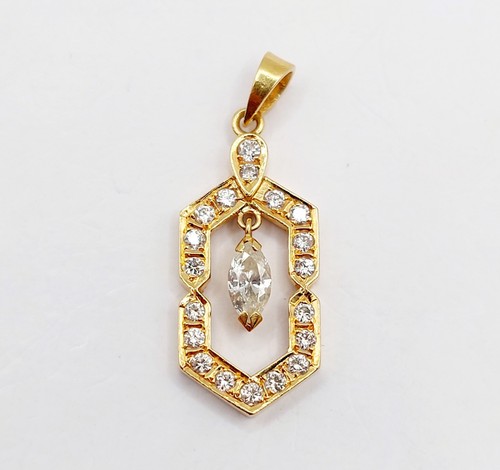 Pendentif vintage hexagonal - , or