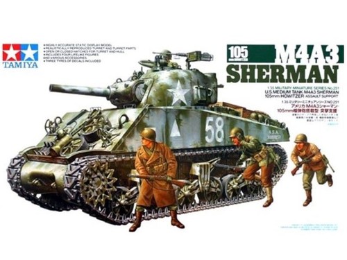 Tamiya sherman m4a3 105mm - 105mm,