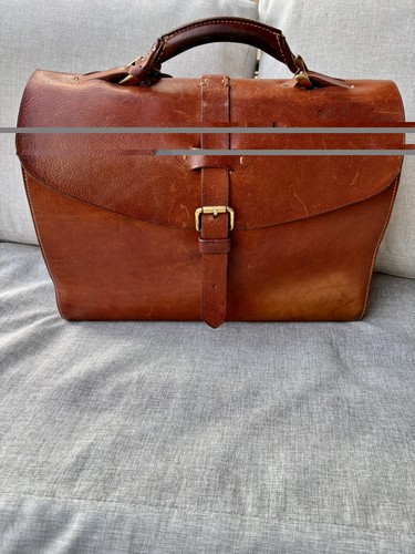 Ancien cartable cuir - ancien, en