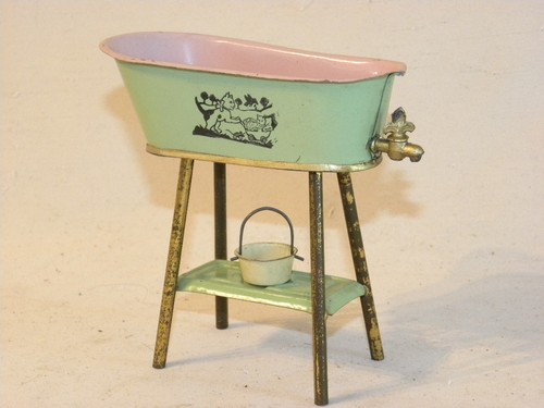 Jouet ancien tole baignoire - ancien,