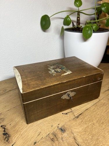 Ancienne boîte bois décor - ancienne,