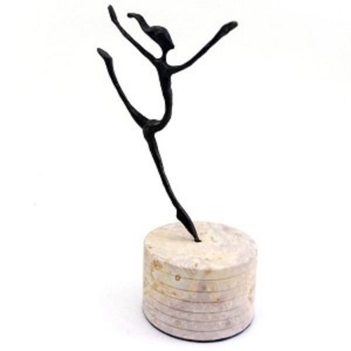 Danseuse bronze sur socle rond