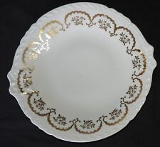 Plat à gâteau Porcelaine de COULEUVRE France (dorures) très bon état