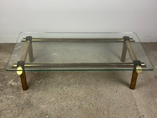 Table basse italienne vintage 80'S  en laiton et fer