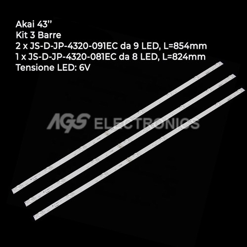 Kit bars bande tv - de, led