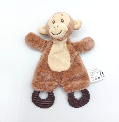 Doudou plat singe marron - , beige