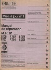 RENAULT - MR 61 - 4° EDITION - R 4 - 1970 - MISE A JOUR 1 - MANUEL REPARATION