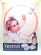 Ancien Plaque de Publicité 80er Années Vasenol Kinder-Puder, Pâte Reproduction