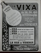 PUBLICITÉ DE PRESSE 1926 AMPOULE LA VIXA DE VISSEAUX FONT DE GRANDES LUMIÈRE