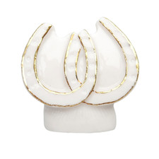 Feve Double Fer à Cheval Mariage Noce Porcelaine Figurine Miniature