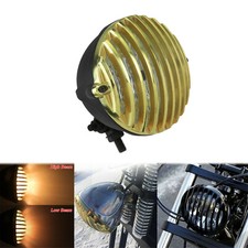 5.3'' Gril Gold Moto Phare Lumière Ampoule Pour Harley Sportster Bobber Softail