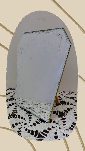 Ancien miroir hexagonal - ancien, à
