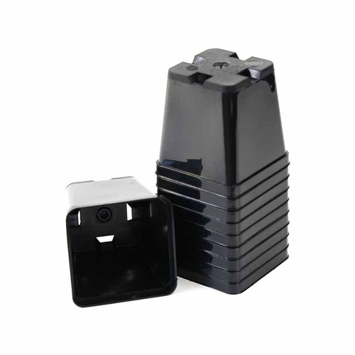Vase plastique noir carré - vase,