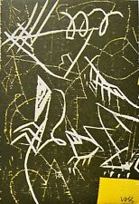 Jan Voss gravure bois gravé originale signée art abstrait abstraction abstract