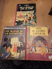 Lot De 3 Bd Tintin Vintage Annee 62 63 Imprimé En France