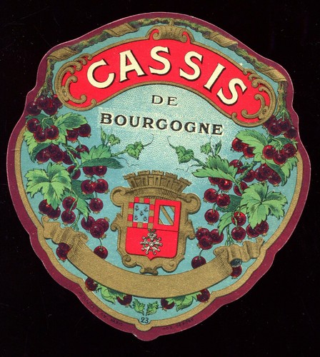 Ancienne etiquette cassis de - ancienne,