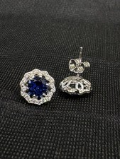 Boucles D'Oreilles Stud Saphir