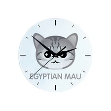 Chat Mau égyptien horloge