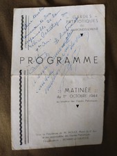 Résistance : Programme de la Garde patriotique 1944 - Paris 4eme arrondissement
