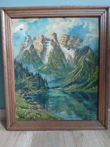 Peinture montagne alpes - peinture, de