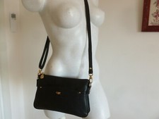  SAC POCHETTE NEUVE " GIL HOLSTERS " CUIR SYNTHETIQUE STRIE NOIR PORTE TRAVERS