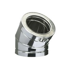 COUDE à 45 D.100 TI EC45-100TI NON PEINT THERMINOX TI d 100 int d 150 poujoulat