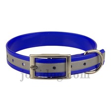 collier réfléchissant 25 mm x 55 cm bleu biothane® - jokidog