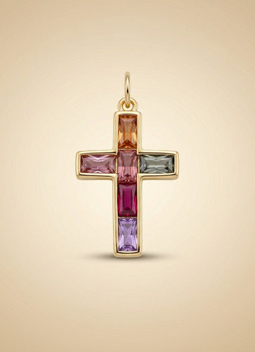 Pendentif croix pierres - pendentif,