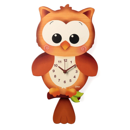 Montre murale bois hibou - murale,