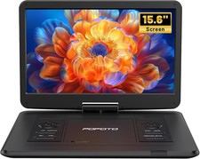 POFOTO Lecteur DVD Portable 17,5'' avec Écran Pvotant HD 15,6", 6h Noir 
