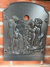 ANCIENNE PLAQUE DE CHEMINÉE DÉCOR MURAL EN FONTE TABLEAU