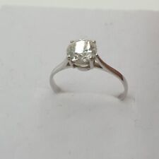 Bague or Blanc et Oxydes de Zirconium Taille 49 - 1g Bijoux Solitaire Handmade