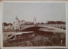 photo Ancienne Cabinet 18 X 13 Cm Paris pont Alexandre 3 bateau Seine cdv