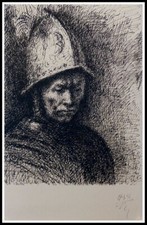 Pablo PICASSO : Carnet de Californie, Homme au casque, lithographie 1959