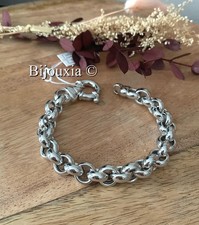 Bracelet Maille JASERON Rhodié Argent Massif 925/1000 Poinçonné Bijoux Femme 