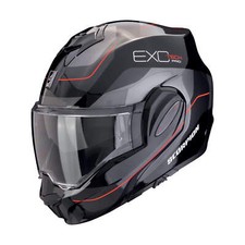 Casque Moduler Basculable SCORPION EXO-TECH EVO PRO Commutateurs Noir Argent Red