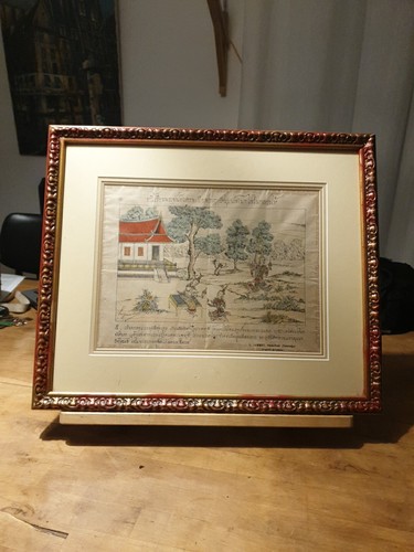 Gravure bois colorisee - bois,
