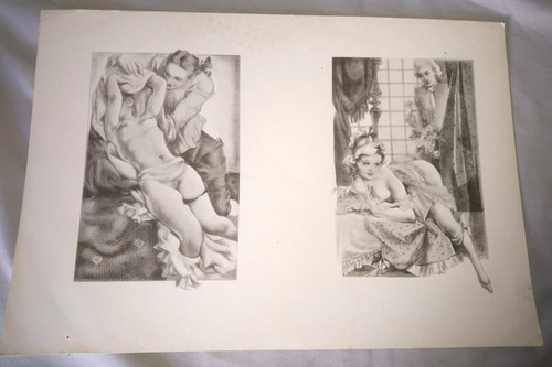 Ancienne belle gravure - ancienne, double