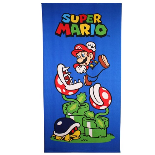 Drap plage super mario bleu - drap, de